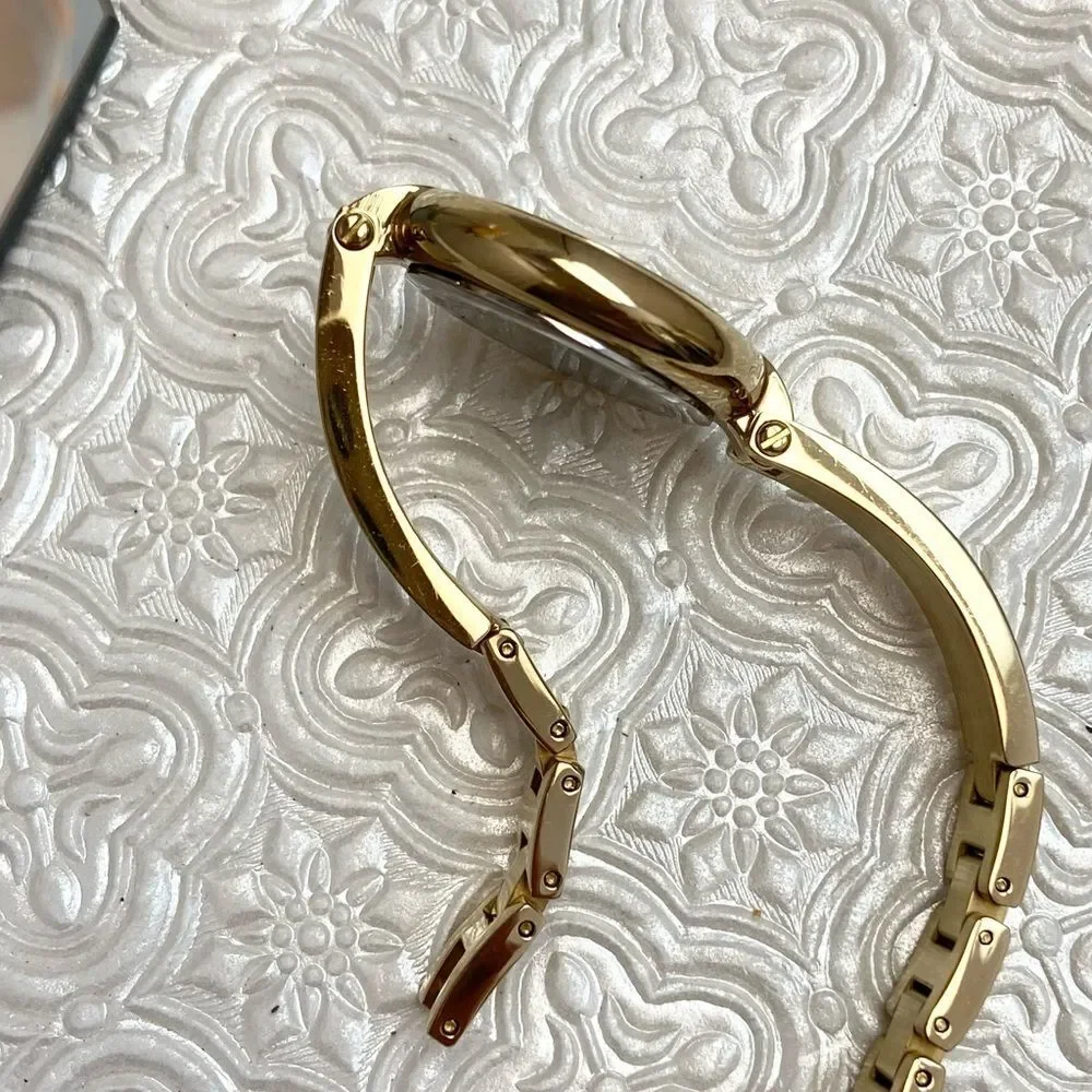 Michael Kors Mini Laney Crystal Accented Bezel Gold-Tone Bangle Watch
